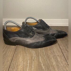 Paul Fredrick Wingtips Oxfords Leather Italy Mens Dress Shoes 8.5